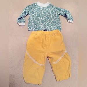 80s Vintage Baby Corduroy & Paisley Outfit/Set, 3-6 months, EUC